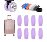 Luggage Compartment Wheel Protection Cover, Colorful Silent Silicone Luggage Wheel Covers,Portable Suitcase Wheel Protector Covers for Most 8 Caster Luggage (Purple)
