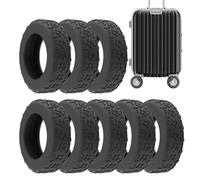Luggage Guard, silicona Shield, Waterproof Rolling Case Protector 1.97 | 2.56 inches, Noise-Reducing Wheel Wraps, Travel Suitcase Accessory Set, Anti-Scratch Cover for Spinner Bags, Negro , Consulte