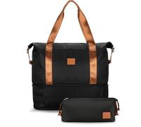 LUGGEX Bolsa de Viaje Expandible Equipaje de Mano Ryanair Cabina Avion Bolsa de Fin de Semana con Bolsa de Maquillaje Weekend Travel Duffle Bag, 40x22x25 cm