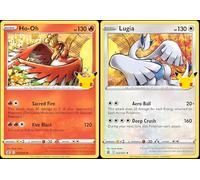Lugia & Ho-oh - Lote de cartas de celebración de Pokemon - Legendary Holo Foil - 022/025 y 001/027