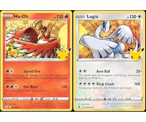 Lugia & Ho-oh - Lote de cartas de celebración de Pokemon - Legendary Holo Foil - 022/025 y 001/027