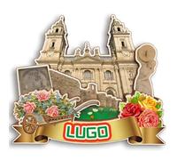 Lugo España - Imán 3D para nevera, diseño de ciudad, recuerdo de ciudad, calcomanías para nevera, hogar, cocina, pizarra blanca