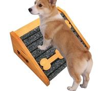 lugreat Rampa para perros para escaleras, peldaño de madera antideslizante, con almohadilla de fieltro para rampas de escaleras, para cama, sofá, casa, dormitorio, puerta interior y exterior