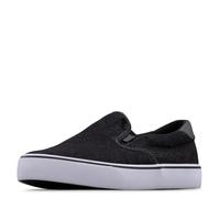 Lugz Men's Clipper Classic Slip-on Fashion Sneaker, Black/White Denim, Numeric_11