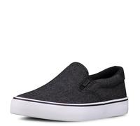 Lugz Men's Clipper Classic Slip-on Fashion Sneaker, Black/White Denim, Numeric_8_Point_5