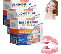 Luhaka Silicone Reline Denture Set, Silicone Reline Denture Set, Silicone Dentures, Denture Set, Denture Silicone Reline Kit para hombres y mujeres. (3pcs)