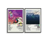 Luhaoli 2 pósteres de Kanye para portada de álbum de West Ye, póster de graduación, arte de pared, lienzo, póster decorativo estético, póster decorativo de 40 x 60 cm, estilo 1