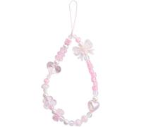 Luhaomisky 1 abalorio de acrílico rosa para teléfono celular, correa de mano antipérdida, colgante para teléfono, cordón de muñeca cómodo de llevar, decoración