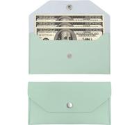 Luhaomisky 1 cartera de relleno de dinero verde para dinero en efectivo, cartera de diseño minimalista, piel sintética, reutilizable, presupuesto para billeteras