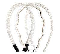 Luhaomisky 3 diademas de perlas blancas brillantes con diamantes de imitación de perlas sintéticas, aros para el pelo para mujer, accesorios de fiesta de boda