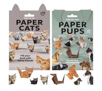 LUHOCIY 100 Piezas DIY Paper Cats Craft Kit, Papel Gatos Origami, DIY Paper Cats Kit, Incluyendo Gatos y Perros, con Manual, Es El Regalo Perfecto para Los Amantes de Las Mascotas