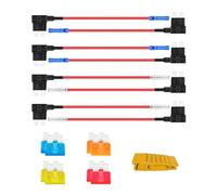 LUHOCIY 8 Piezas Fusible Tap Adaptador, Portafusibles Estilo Cuchilla, Estándar Fusible, para Diversos Usos en Sistemas Eléctricos de Automoción, Compatibles con una Amplia Gama de Vehículos