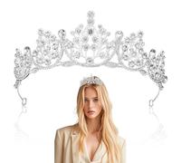 LUHOCIY Corona Reina, Diadema de Boda, Tiara de Novia, Diseño Elegante, Material Ligero, No Causa Incomodidad Al Usarlo Durante Mucho Tiempo, Adecuado para Bodas, Bailes, Carnavales y Otras Ocasiones
