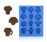 LUHOCIY Molde de Silicona Harry, Harry Molde Silicona Horno, Moldes Silicona Reposteria Tema Magico, Molde Silicona Navidad, para Chocolate, Caramelos, Cubitos Decoración navideña (Azul)