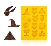 LUHOCIY Molde de Silicona Harry, Harry Molde Silicona Horno, Moldes Silicona Reposteria Tema Magico, Molde Silicona Navidad, para Chocolate, Caramelos, Cubitos Decoración navideña (Amarillo)