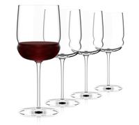Luigi Bormioli Grandioso - Juego de 4 copas de vino Pinot/Nebbiolo de 18 onzas, tallo reforzado de titanio, hechas de cristal SON-hyx, copa de vino tinto de diseño sinuoso, fabricada en Italia, aptas