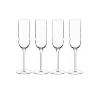 Luigi Bormioli Grandioso - Juego de 4 copas de vino Prosecco/espumoso de 7 onzas, tallo reforzado de titanio, hechas de cristal SON-hyx, diseño sinuoso, copa de champán, fabricadas en Italia, aptas