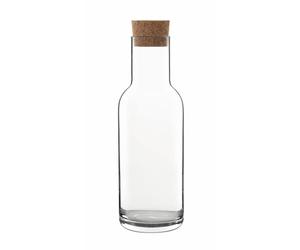 Luigi Bormioli Sublime - Jarra de vino con tapón de corcho de 1 litro, capacidad de cristal, apta para lavavajillas