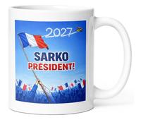 Luigi Collection Taza Humor Sarko Presidente 2027 Sarkozy Taza Mensaje Divertido Presidencial Elecciones Francia Francés Patriota. Idea de regalo original amigo colega hombre mujer para cumpleaños