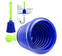 Luigi's Desatascador a Presion de Fregadero y Tuberias - Desastascador Manual para WC, Ducha, Cañerias, Baño o Desagüe - Pequeño y Potente