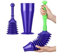 Luigi's Desatascador Tuberias Profesional - Set de 1x Destascador WC y 1x Destascador Desague Fregadero y Lavabo - El Mejor Desatascador de Tuberias a Presion del Mercado - 2x Destascador Manual