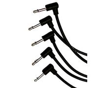 Luigis M-PAR - Cables de conexión modulares en ángulo recto Eurorack - Paquete de 5 cables negros, 45 cm