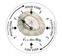 LUIJORGY Conch It's A Shore Thing Tide - Reloj silencioso sin tictac, funciona con pilas, reloj de madera con marea de luna, arte de pared de madera, reloj de movimiento de marea náutica para