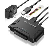 LUIRSAY Adaptador de disco duro externo IDE/SATA a USB 3.0 para disco duro SATA de 2,5/3,5 pulgadas, IDE SATA HDD para Windows 11/10/8/7/XP/Vista, Mac OS, Linux con cable SAT A, cable USB, fuente de