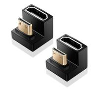 LUIRSAY Mini HDMI Vers HDMI Angle, 2PCS Mini HDMI Vers HDMI Adaptateur 8K@60Hz, 48Gbps UHD2.1, 180 degrés Mini HDMI Vers HDMI Adaptateur pour caméra/ordinateur Portable/tablette/HDTV/projecteur