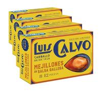 Luis Calvo Mejillones en salsa Gallega 8-12 piezas 125g (Paquete de 4)