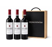 Luis Cañas Crianza Rioja Alavesa D.O.Ca. Rioja - Pack 3 Botellas 750 ml con Caja de Madera Regalo MySecretWine | Vino Tinto Tempranillo para Regalo, Cenas y Celebraciones