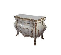 Luis XIV antiguo. Louises Rokoko - Cómoda de estilo barroco (115 cm de ancho), color blanco y dorado