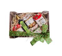 Luisa Pantaleo Cesta de Regalo de Navidad Puglia, Especialidades gourmet típicas de Puglia, 5 productos orgánicos, 100% Hecho en Italia, Sin Conservantes, Caja Pequeña
