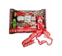 Luisa Pantaleo Cesta de Regalo de Navidad Puglia, Especialidades gourmet típicas de Puglia, 8 productos orgánicos, 100% Hecho en Italia, Sin Conservantes, Caja de Tamaño Mediano