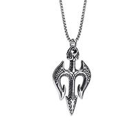 LuisFranklin Collar Hombre Mujer Necklace Colgante Joyas Colgante Tridente para Hombre Tridente De Shiva Poseidons Lanza Collar Collar para Hombre