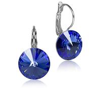 LUISIA® Rivoli Pendientes con cristales de 14 mm de Swarovski® - Elegantes pendientes de estrás en brillante variedad de colores - Entrega con caja de regalo, Durchmesser: 14 mm, Metal