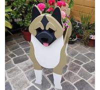 LUIVZD Dog Planter Plant Pot, Cute Cats Dogs Animal Shaped Flower Planter Succulent Plant Container Holder Art Plant Storage Pot for Ideal Gift for Dog Lovers(American Akita)