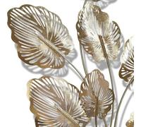 LUIVZD Ginkgo Biloba Leaf Metal Wall Art, Nordic Wrought Iron Ginkgo Mural Hanging Iron Sculpture Ornament Flower Sign Metal Wall Decor