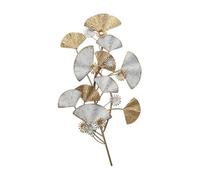 LUIVZD Golden white ginkgo leaves Iron Wall Sculpture - 3D Stereo Hand forged Metal Wall Décor Art Great for Home Hotel Decoration 101 * 58 cm/39,6 * 22,5 inches
