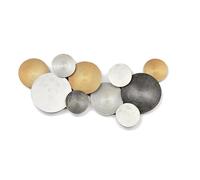 LUIVZD Light Luxury Metal Wall Decoration, Round Puzzle Wall Art, Bohemian Wall Sculpture, Easy to Hang, Metal Hollow Wall Art is Suitable for Living Room, Hotel(H)