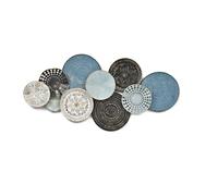 LUIVZD Light Luxury Metal Wall Decoration, Round Puzzle Wall Art, Bohemian Wall Sculpture, Easy to Hang, Metal Hollow Wall Art is Suitable for Living Room, Hotel(I)