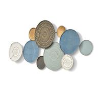 LUIVZD Light Luxury Metal Wall Decoration, Round Puzzle Wall Art, Bohemian Wall Sculpture, Easy to Hang, Metal Hollow Wall Art is Suitable for Living Room, Hotel(J)