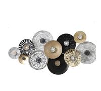 LUIVZD Metal Frame Circle Wall Decor, Hanging Loops on Back, Modern Metal Wall Sculpture Decoration Gifts for Home Living Room Ornament, 134 x 65.58cm/ 53 x 26 inches