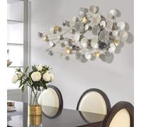 LUIVZD Metal Wall Art Decor Large Nature Art Decorative Metal Wall Mounted Sculpture for Study/Living Room/Bedroom//Hotel Artwork, Hanger Loops on Back(J)