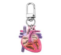 LUJIAXI Llavero de anatomía de corazón, adorno educativo de corazón con anatomía humana para entusiastas de la ciencia, conciencia de la salud, Corazón 1, Talla única