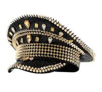 LUJIAXI Sombrero de capitán con joyas de cristal pesado, sombrero de marinero, sombrero sorpresa para niñas y niños, fiesta para carnavales, festivales de música, sombreros de capitán para hombres
