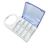 LUJIAXI Soporte para cabezal de cepillo de dientes eléctrico con cubierta azul, soporte para cepillo eléctrico para el hogar y viajes, suministros de baño, organizador de cepillos de dientes