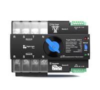LUJIAYA Interruptor Selector eléctrico de Transferencia automática, ATS trifásico, 4P, 63A, 100A, 125A, 110V, 120V, Doble Potencia(125A)