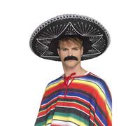 Lujo Auténtico Sombrero Hombre Mujer Mexicano Fiesta Poncho Disfraz Nuevo