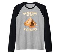 Lujo Camping Glam Vida Naturaleza Retiro Aventura Regalo Camiseta Manga Raglan